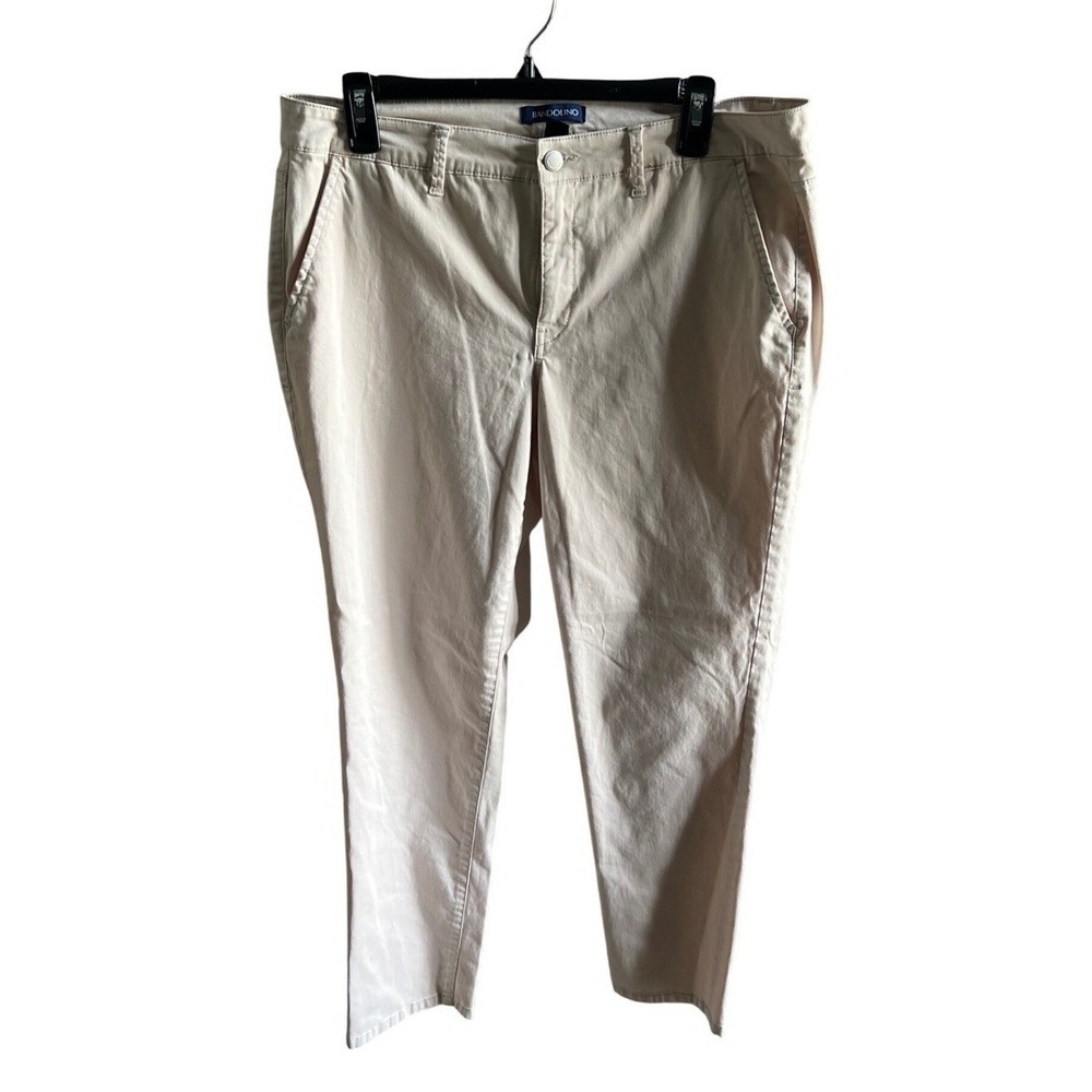Bandolino Felicia Pant Womens 10 Khaki Beige Cotton Stretch Chino Trousers